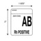Nevs Label, AB Rh Positive 2" x 1-5/8" White w/Black LBB-26 - alternate 2